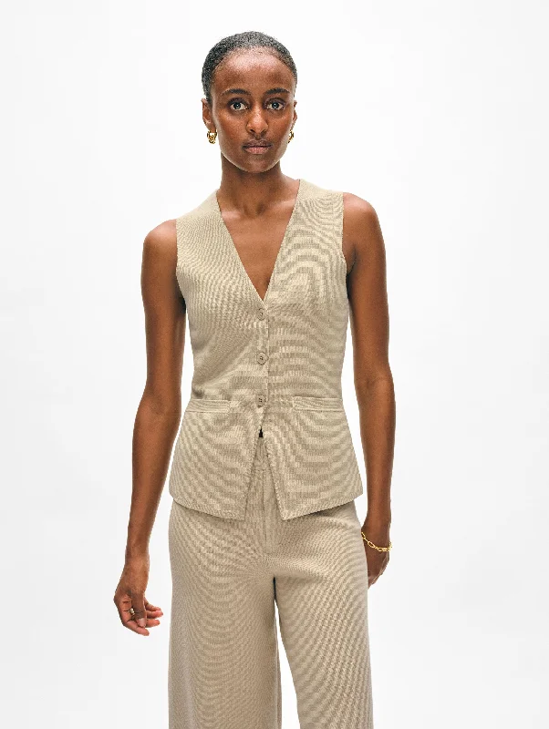 Preppy Look Luxe Wearable Look Superfine Organic Cotton Waistcoat