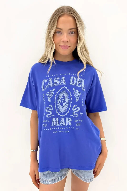 Casa Del Mar Oversized Tee Blue