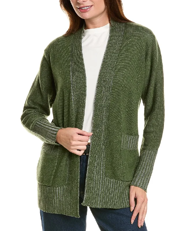 Forte Cashmere Plaited Wool & Cashmere-Blend Cardigan