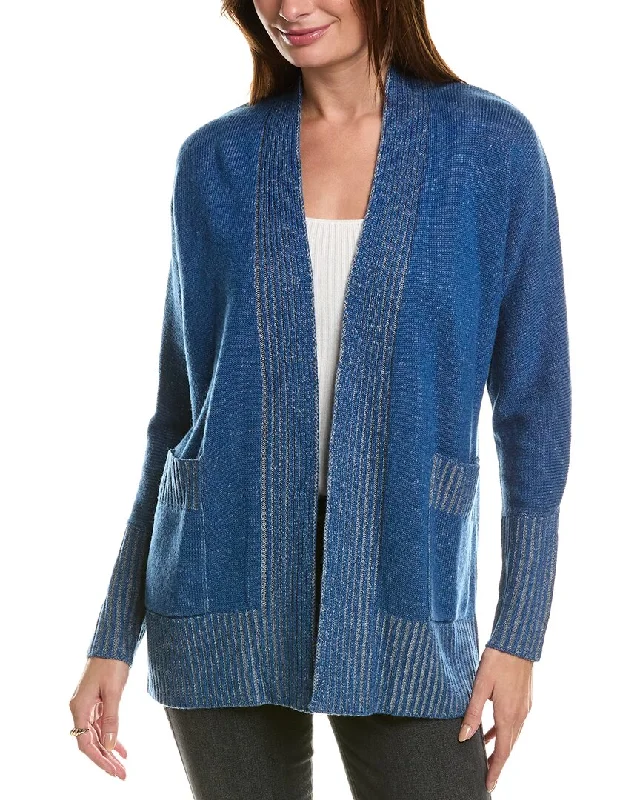 Forte Cashmere Plaited Wool & Cashmere-Blend Cardigan