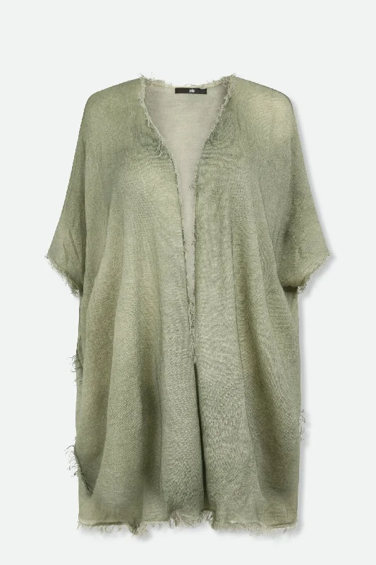 ALYA FRINGE CARDIGAN IN HAND-DYED EXTRA-FINE CASHMERE-MERINO