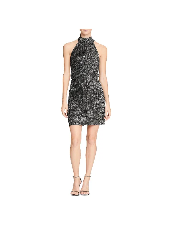 Kate Womens Glitter Metallic Mini Dress