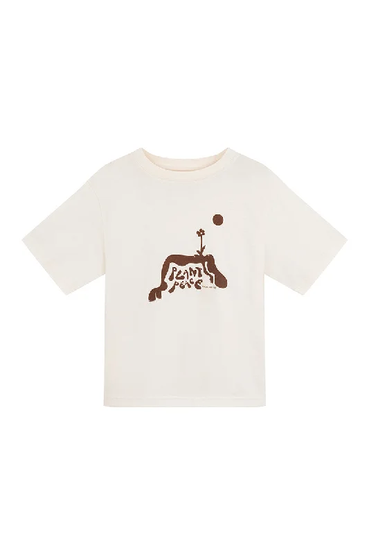 KIDS PLANT PEACE TEE - CREAM