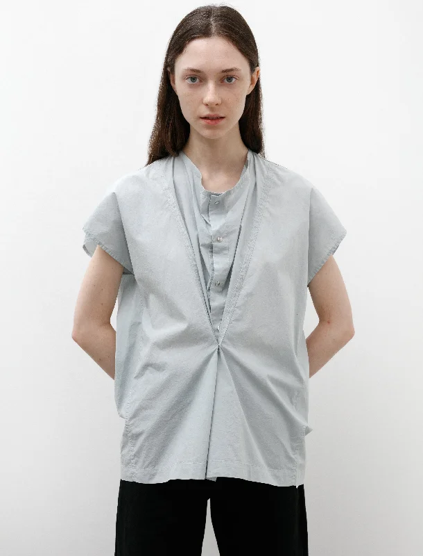 Cap Sleeve Top with Snaps Cloud Grey