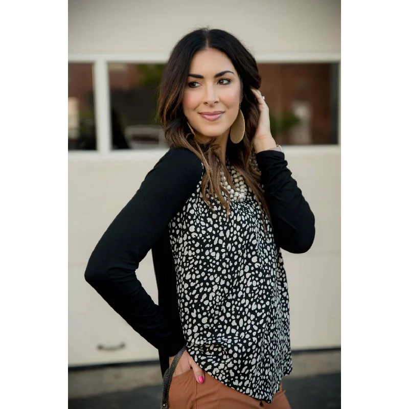 Leopard V Neck Blouse