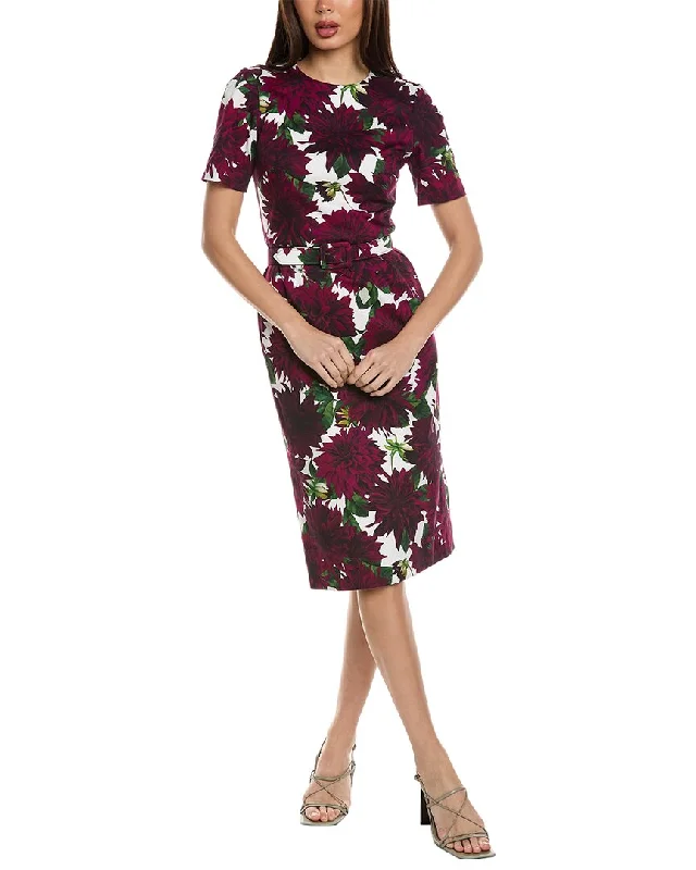 Oscar de la Renta Dahlia Twill Pencil Dress