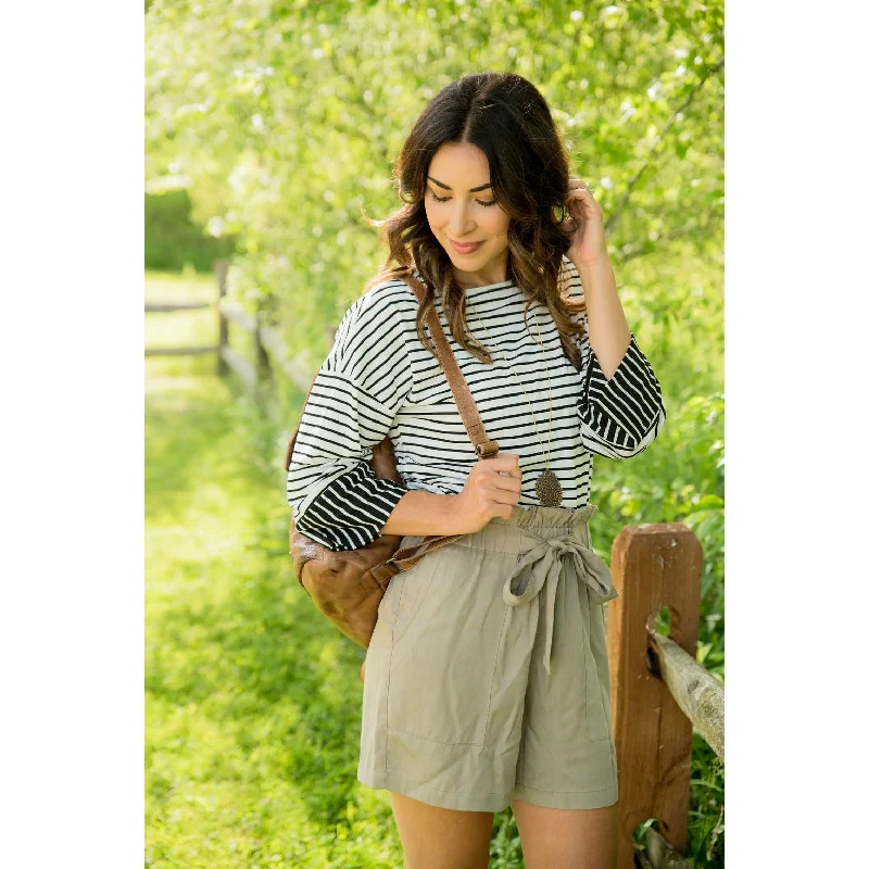 Striped Trim Top