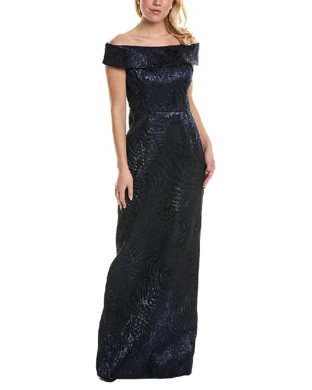 Teri Jon by Rickie Freeman Off-The-Shoulder Gown