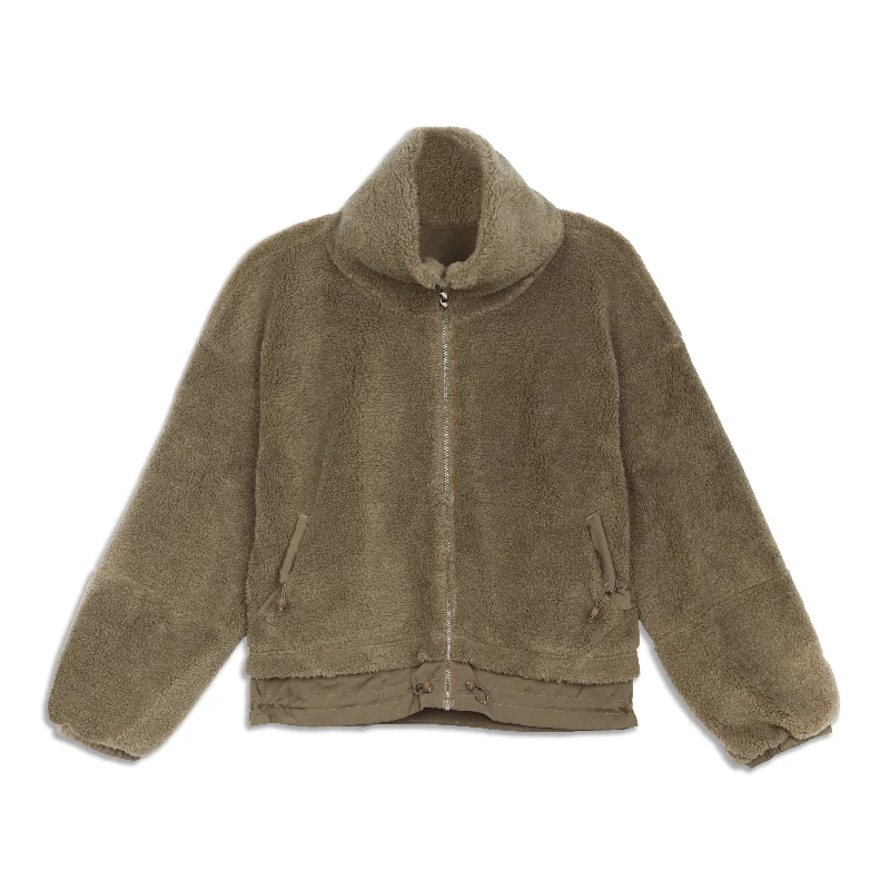 Textured Fleece Cinchable Full Zip - Resale