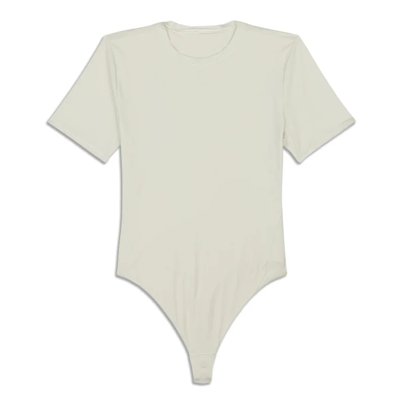 Wundermost Ultra-Soft Short-Sleeve Crew Thong Bodysuit - Resale