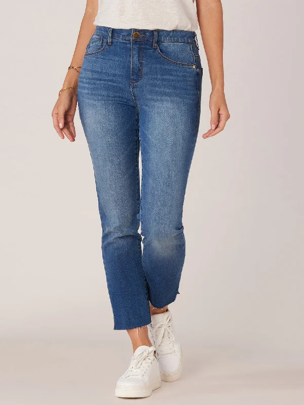 "Ab"solution High Rise Raw Hem Vintage Skinny Jean with Strings