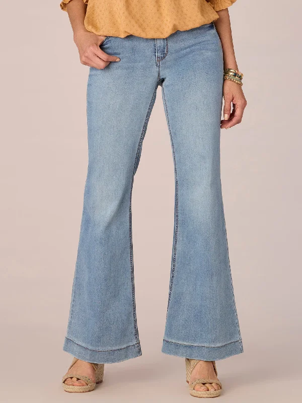 "Ab"solution® Light Blue High Rise Retro Flare Jean