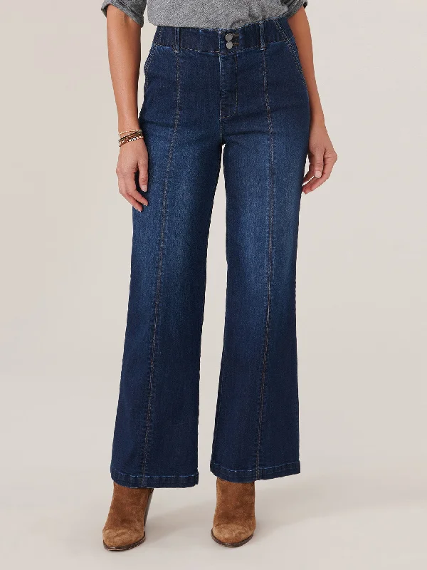 "Ab"solution Skyrise Center Front Seam Wide Leg Petite Jeans