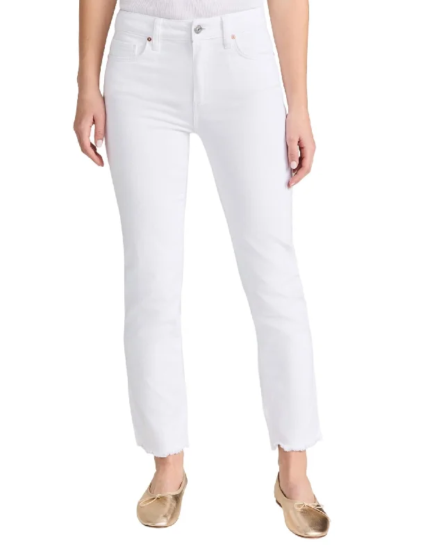 Cindy With Grand Hem Jean In White Noise