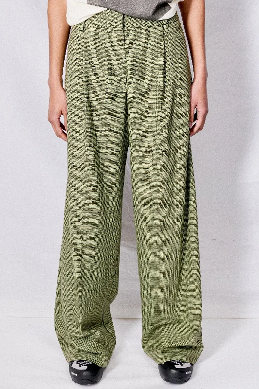 Green Houndstooth Suiting Homme Pant