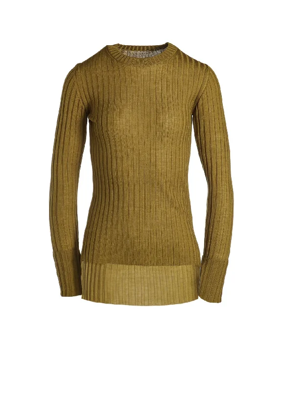 MERINO WOOL RIB CREW NECK KNITWEAR