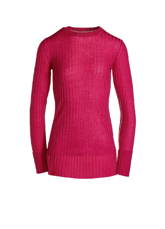 MERINO WOOL RIB CREW NECK KNITWEAR