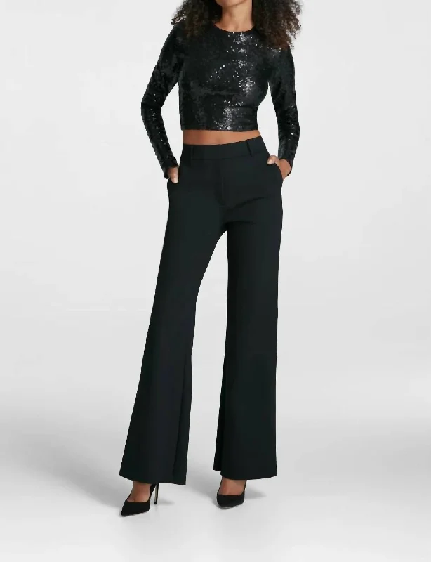 Neoprene Ceo Wide Leg Trouser In Black