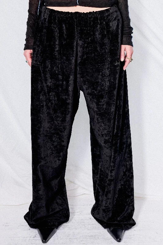 Sophisticated Appeal Chic Casual Wear Elegant Style No.287 Black Cotton Velvet Flap Pocket Trousers Sophisticated Appeal Chic Casual Wear Elegant Style No.287 Black Cotton Velvet Flap Pocket Trousers