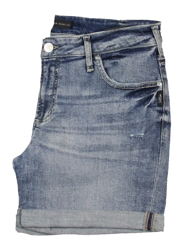 Plus Womens Mid-Rise Mini Denim Shorts