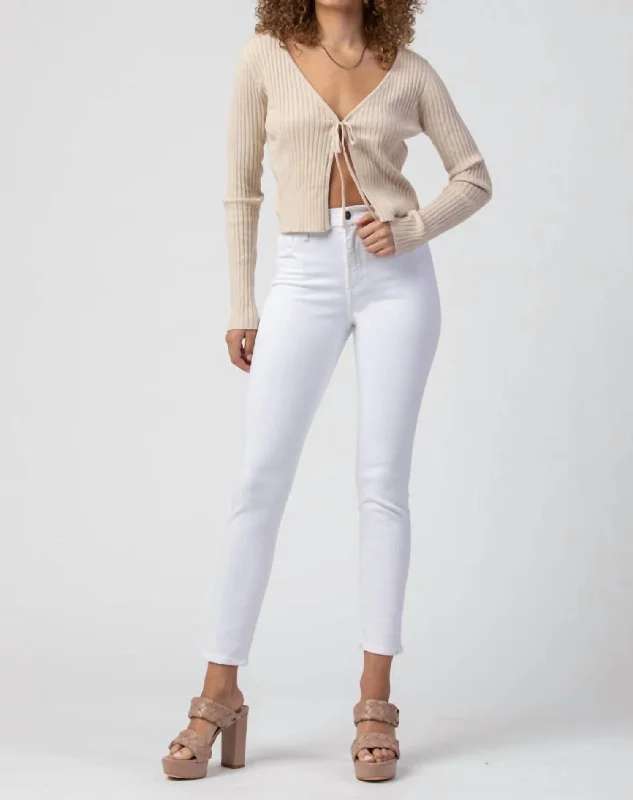 Seamless High Rise Skinny Jeans In White