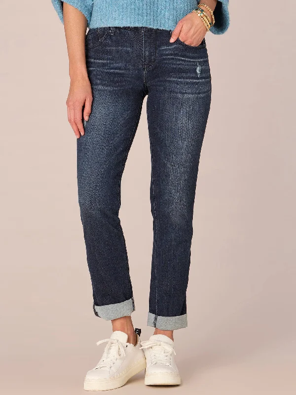 Indigo "Ab"solution® Cuffed Girlfriend Jean