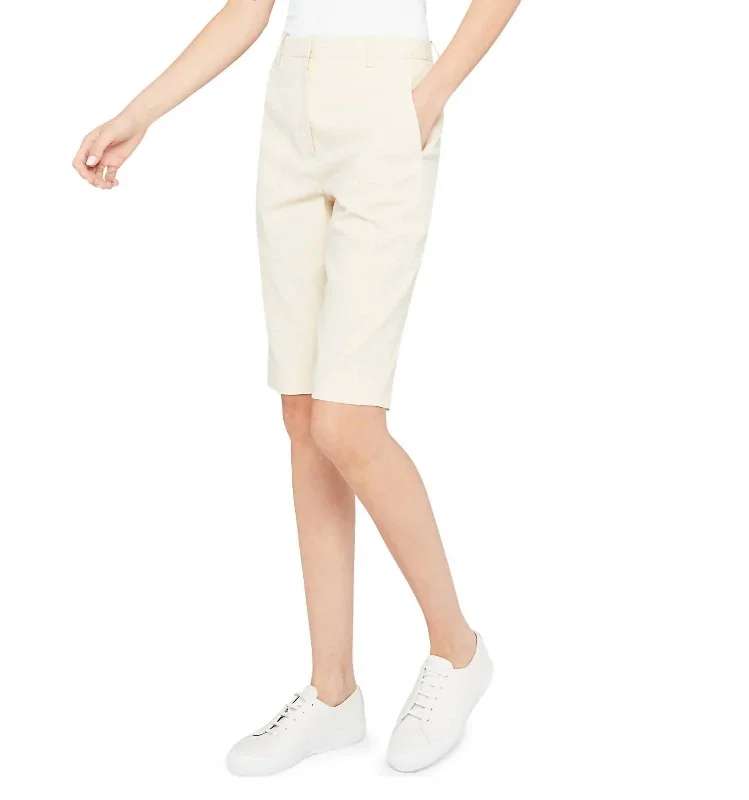 Women's Easy Linen Bermuda Shorts In Ecru