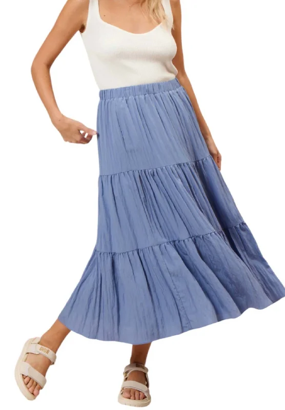 Anne Tiered Skirt In Blue