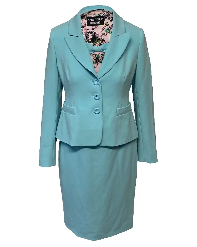 Boutique Moschino Dress and Blazer Set in Blue Triacetate