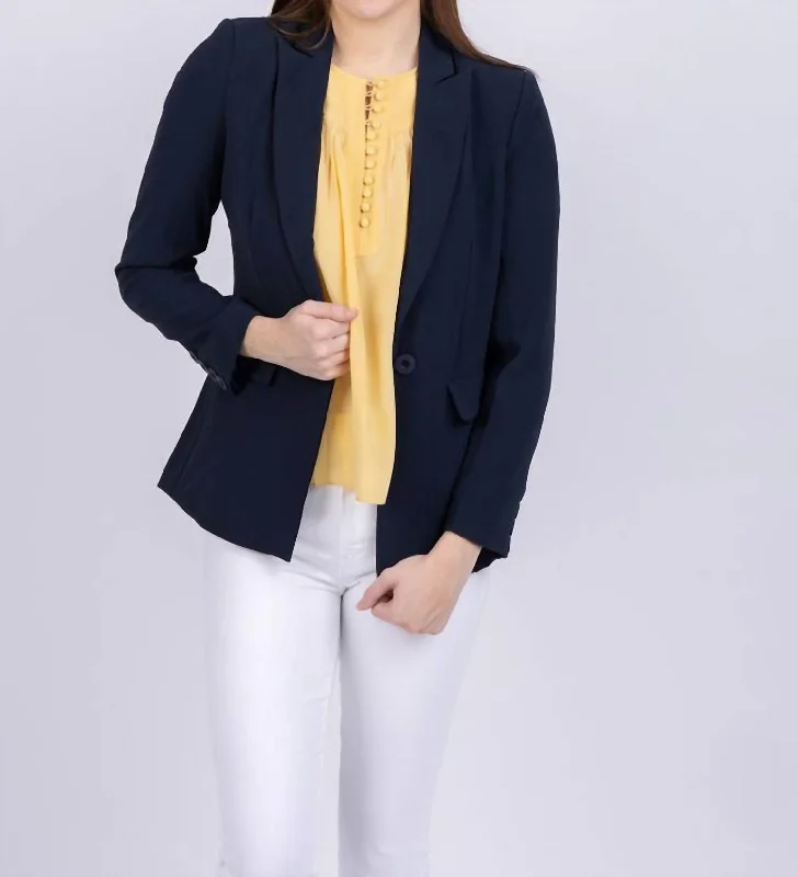 Crepe Blazer In Navy