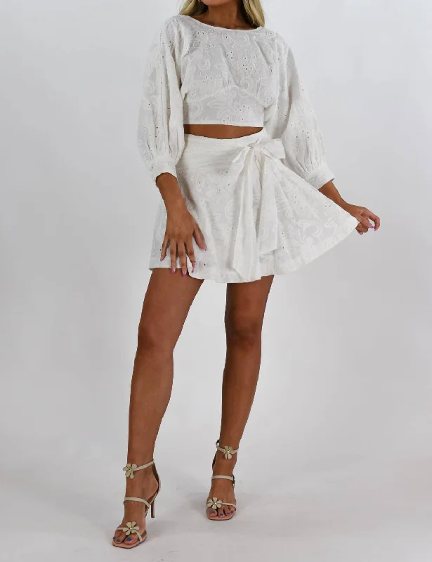 Grace & Lace Mini Skirt In White