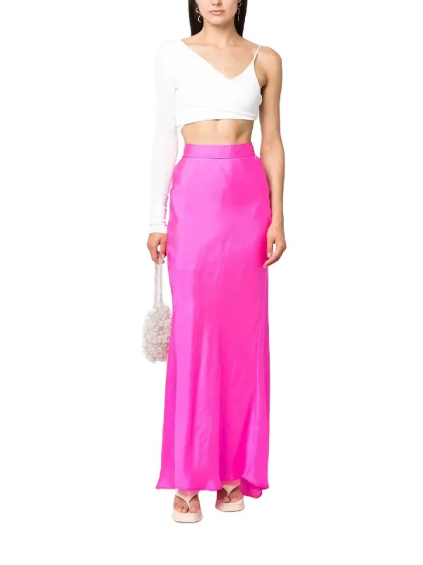 Habotai Skirt In Magenta