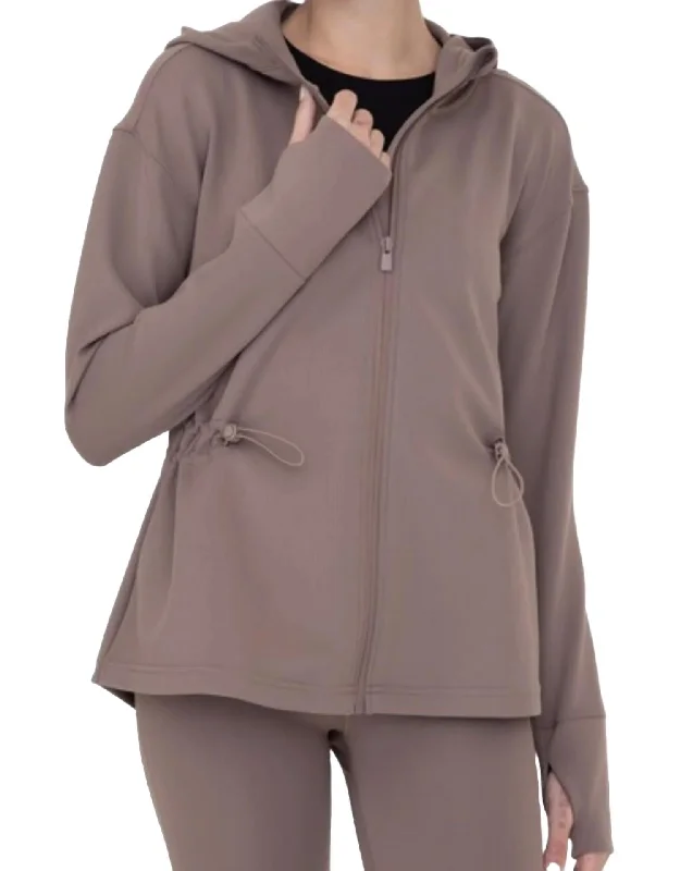 Hooded Jacket In Deep Taupe