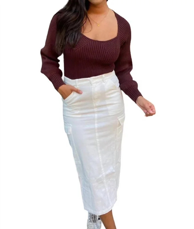 Nia Midi Skirt In White