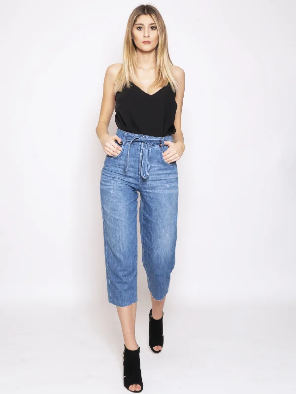 Denim Cropped con Cinta Morgan 2 Blu