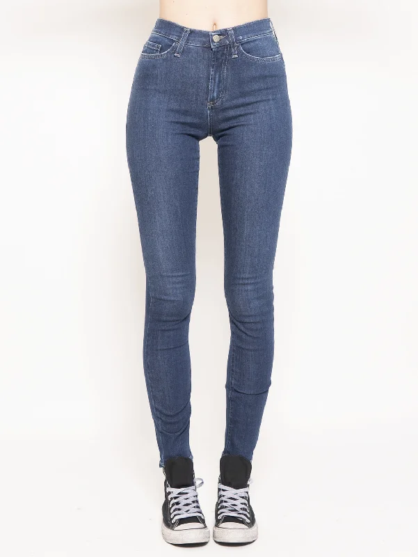 Pantalone in Denim Jeans High Cate Super Stretch Beren Blu