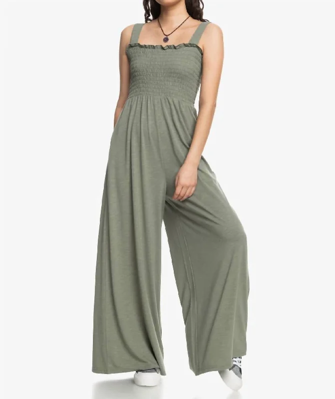 Just Passing By Jumpsuit In Agave Green