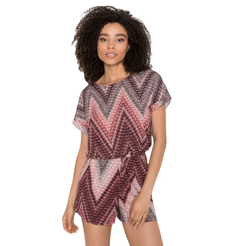 LASCANA Women's Chevron Print Romper