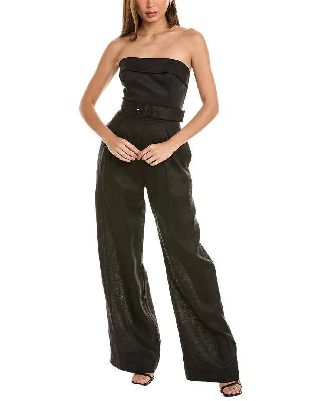 Nicholas Chesa Banded Corset Linen Jumpsuit