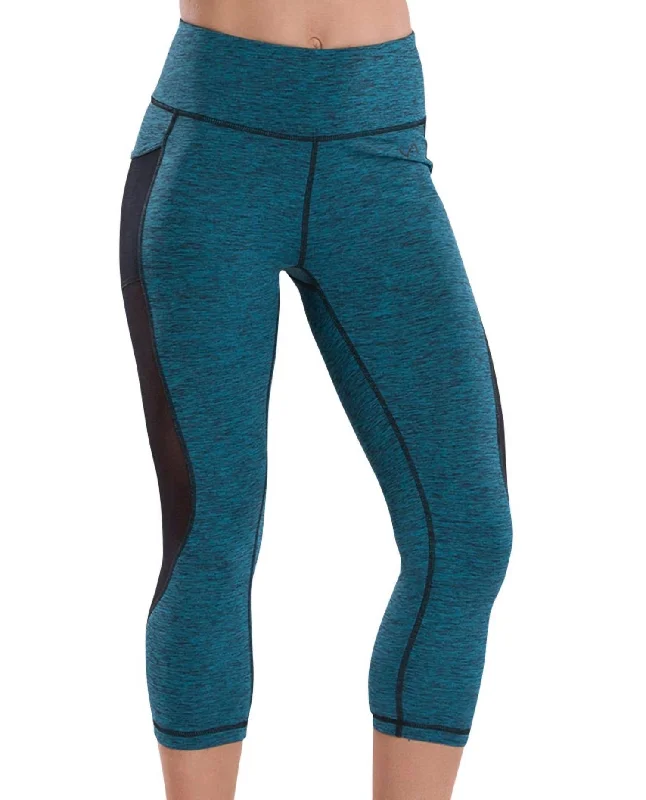 Playful Chic Cool Urban Fashion Stunning Fashion Prime Mesh Roam Capri In Jade