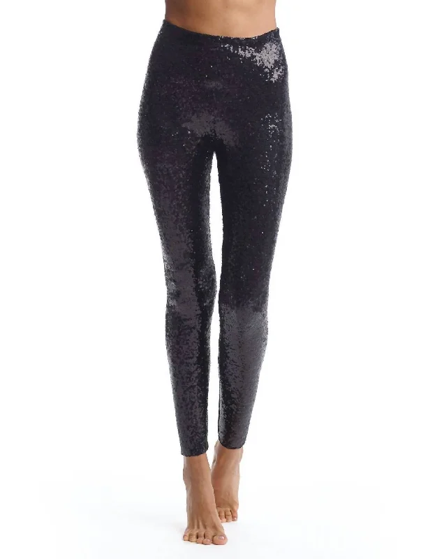 Sequin Leggings In Black