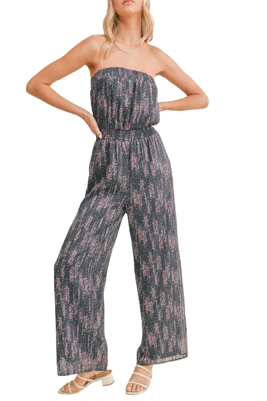 Show Jumpsuit In Navy Multi