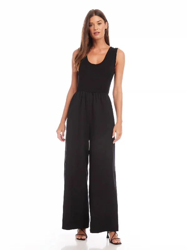 Wide Leg Jumpsuit In Black