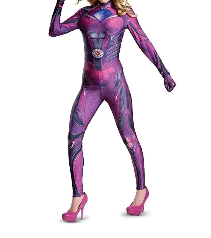 Women's Power Ranger Bodysuit Costume In Pink