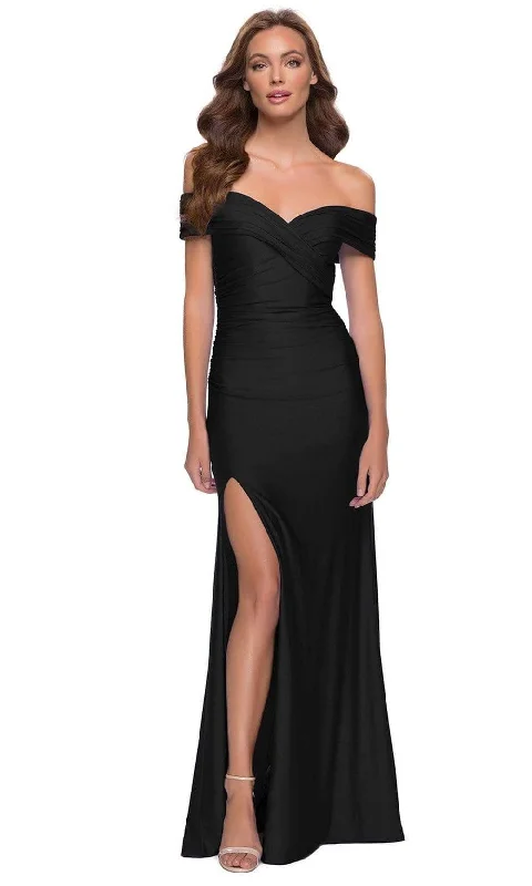 La Femme - 29781 Off Shoulder Long Sheath Modest Prom Dress