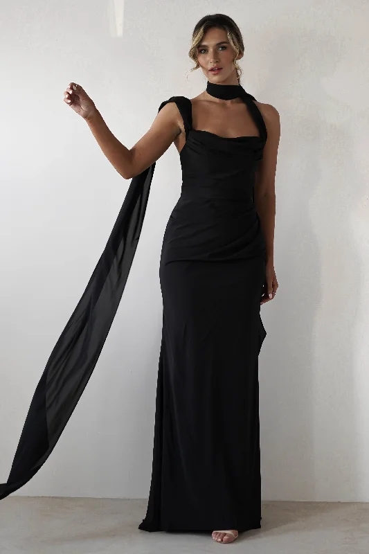 Lisa Multiway Chiffon Gown | Black